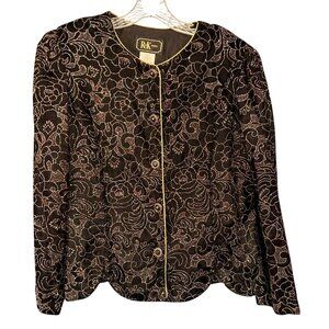 Vintage Floral Velvet Jacket Large
